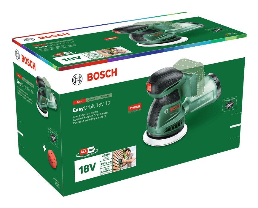 EAN 4053423322132 - Bosch EasyOrbit 18V-10 Lijadora orbital 23000 OPM Negro, Verde imagen 3