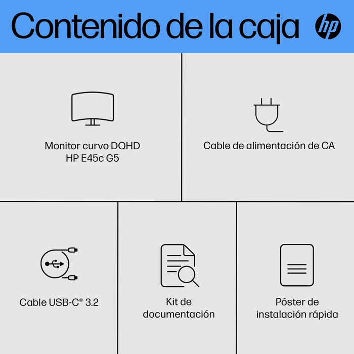 EAN 5715063357156 - HP E45c G5 DQHD Curved Monitor pantalla para PC 113 cm (44.5") 5120 x 1440 Pixeles Dual QHD LCD Negro, Pl imagen 4