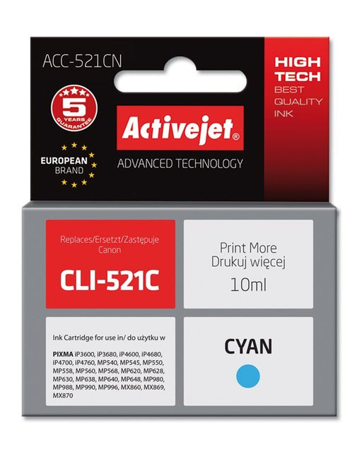 EAN 5901452126056 - Activejet ACC-521CN cartucho de tinta 1 pieza(s) Compatible Alto rendimiento (XL) Cian imagen 2