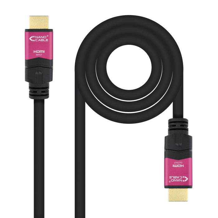 EAN 8433281009752 - Nanocable 10.15.3715 cable HDMI 15 m HDMI tipo A (Estándar) Negro, Rosa imagen 1