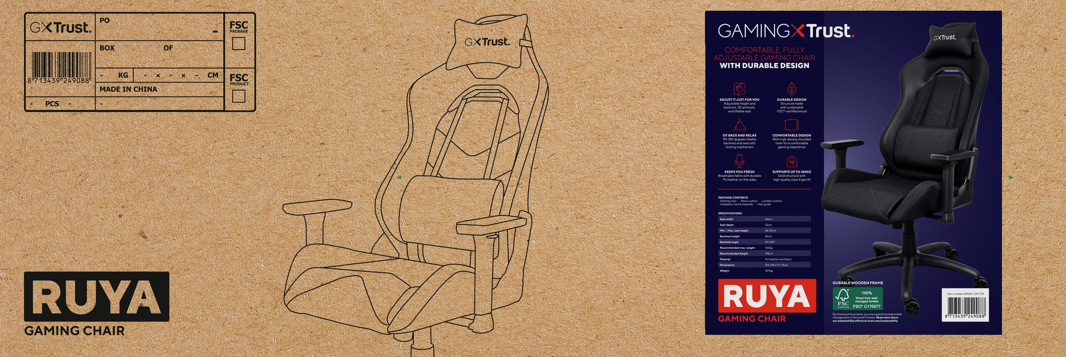 EAN 8713439249088 - Trust GXT 714 RUYA Silla para videojuegos universal Negro imagen 7