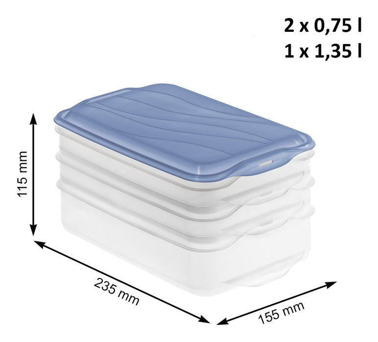 EAN 7610859257222 - Rotho RONDO Rectangular Contenedor Azul, Transparente imagen 3