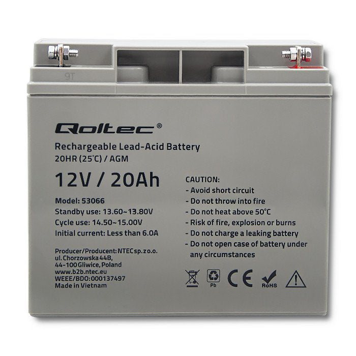 EAN 5901878530666 - Qoltec 53066 batería para sistema ups Sealed Lead Acid (VRLA) 12 V 20 Ah imagen 3