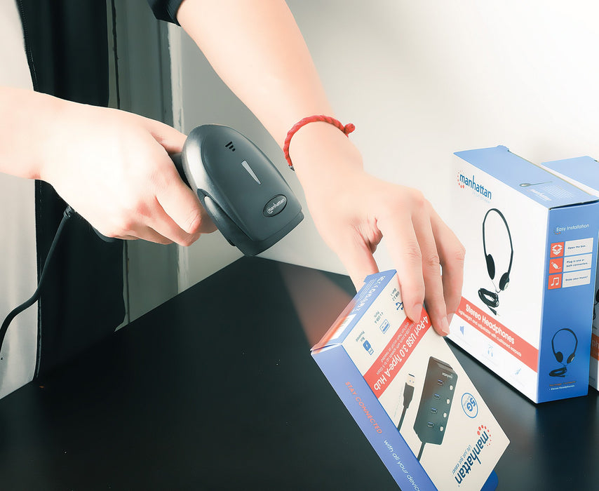EAN 0766623153997 - Manhattan 153997 lector de código de barras Lector de códigos de barras portátil 1D/2D LED Negro imagen 8