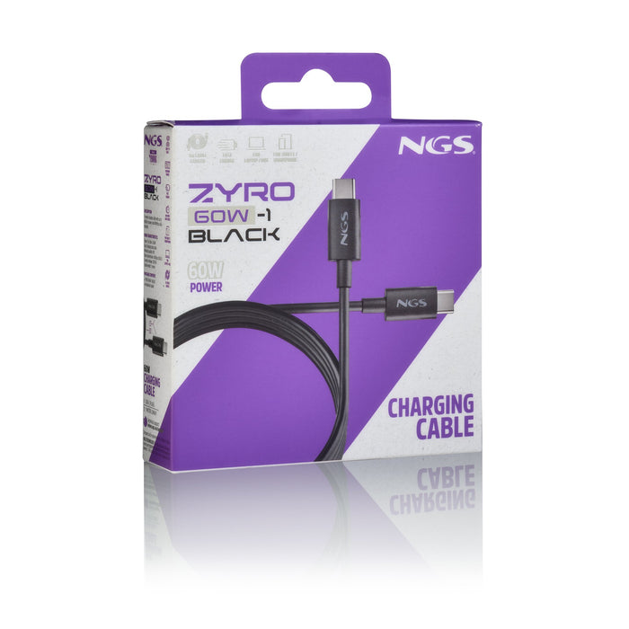 EAN 8435430627350 - NGS ZYRO 60W-1 cable USB USB 2.0 1 m USB C Negro imagen 5