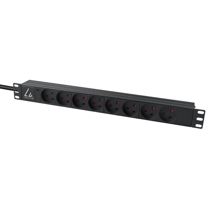 EAN 5715063053058 - Lanview LVR-2MDK-LIC-DK8 unidad de distribución de energía (PDU) 8 salidas AC 1U Negro imagen 2