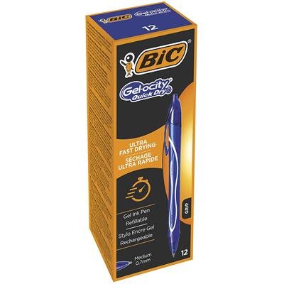 EAN 3086123457560 - BIC Gel-ocity Quick Dry Azul Bolígrafo de punta retráctil con pulsador Medio 12 pieza(s) imagen 1