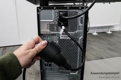 EAN 4066857003225 - Kabelmeister SK1402-S010 cable de transmisión Negro 1 m C14 acoplador Enchufe tipo F imagen 3