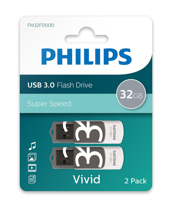 EAN 8719274666547 - Philips Vivid unidad flash USB 64 GB USB tipo A 3.2 Gen 1 (3.1 Gen 1) Gris, Blanco imagen 3
