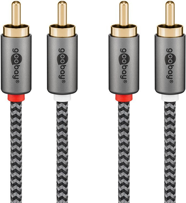 EAN 4040849652912 - Goobay 65291 cable de audio 0,5 m 2 x RCA Negro, Plata imagen 2