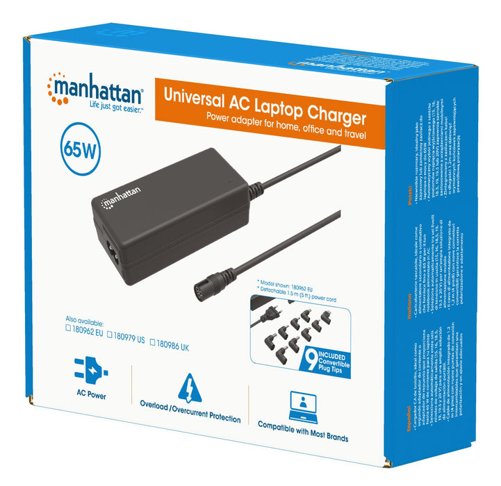 EAN 0766623180962 - Manhattan 180962 adaptador e inversor de corriente Interior 65 W Negro imagen 11