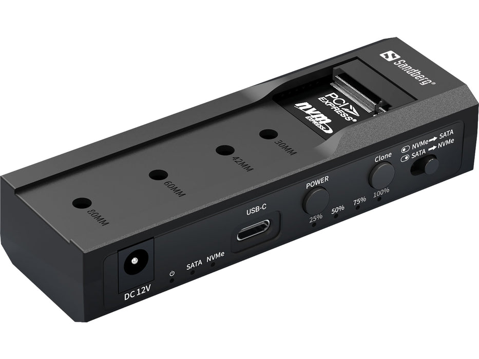 EAN 5705730136498 - Sandberg 136-49 base de conexión para disco duro USB 3.2 Gen 2 (3.1 Gen 2) Type-C Negro imagen 1