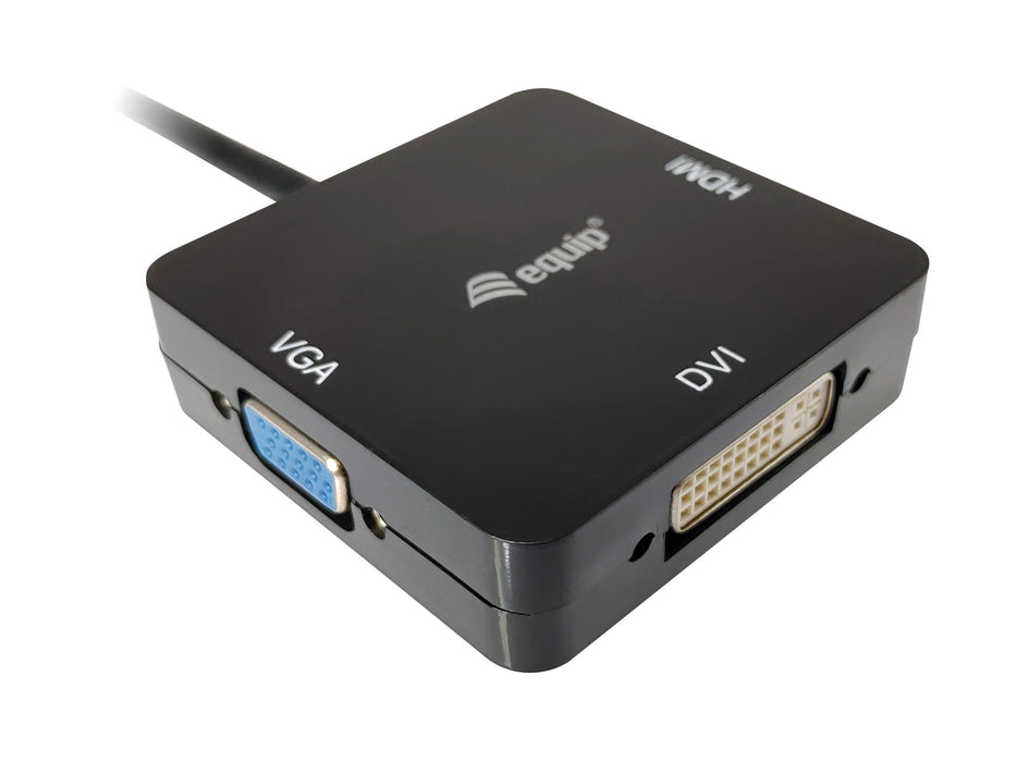 EAN 4015867222423 - Equip 133439 adaptador de cable de vídeo 0,15 m Mini DisplayPort DVI-D + VGA (D-Sub) + HDMI Negro imagen 3
