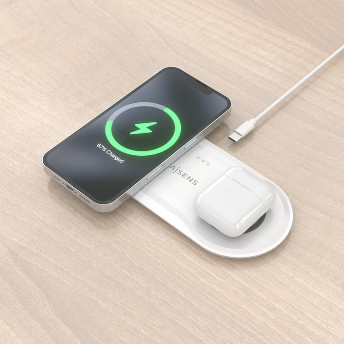EAN 8435739903469 - AISENS ASCH-15W2WC059-W cargador de dispositivo móvil Auriculares, Smartphone Cargador inalámbrico Interi imagen 6