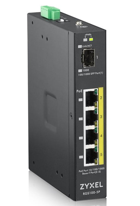 EAN 0760559123970 - Zyxel RGS100-5P No administrado L2 Gigabit Ethernet (10/100/1000) Energía sobre Ethernet (PoE) Negro imagen 2