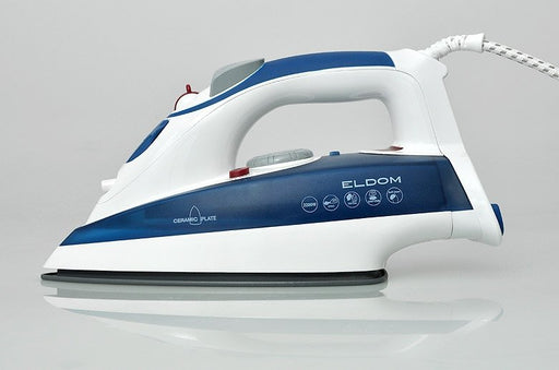 EAN 5908277381936 - ELDOM DA28C plancha Plancha vapor-seco Suela de cerámica 2200 W Azul, Blanco imagen 1