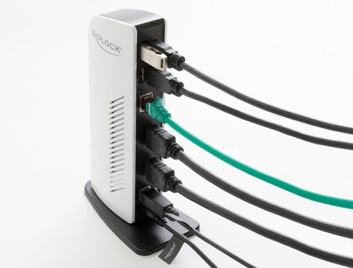 EAN 4043619877713 - DeLOCK 87771 base para portátil y replicador de puertos Alámbrico Negro, Blanco imagen 2