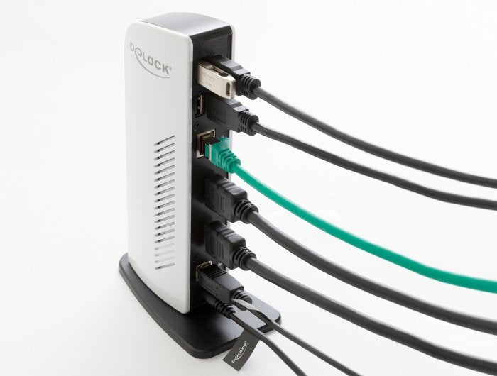 EAN 4043619877713 - DeLOCK 87771 base para portátil y replicador de puertos Alámbrico Negro, Blanco imagen 2