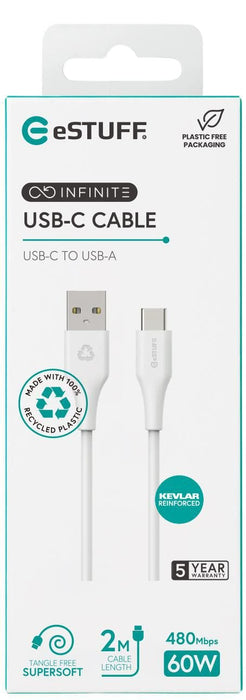 EAN 5715063042311 - eSTUFF ES605270 cable USB USB 2.0 2 m USB C USB A Blanco imagen 4