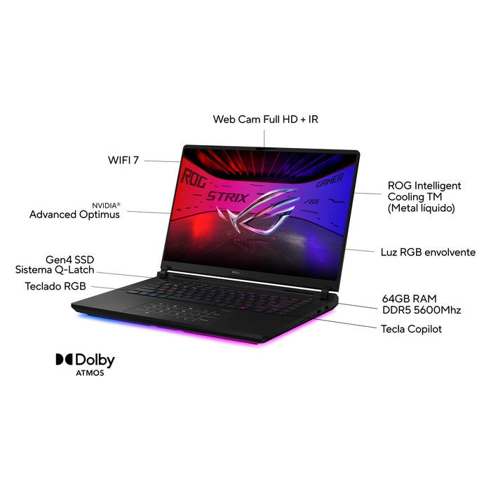 EAN 4711387941577 - ASUS ROG Strix SCAR 16 G635LX-S5031 40,6 cm (16") DDR5-SDRAM NVIDIA GeForce RTX 5090 Wi-Fi 7 (802.11be) imagen 4