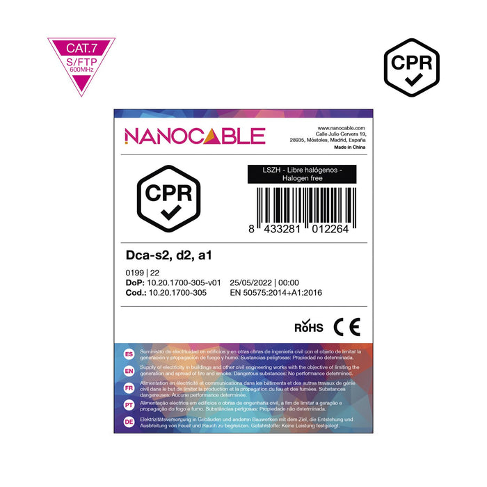 EAN 8433281012264 - Nanocable 10.20.1700-305 cable de red Cat7 SF/UTP (S-FTP) imagen 5