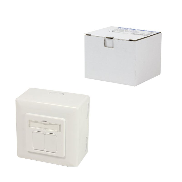 EAN 4052792040234 - LogiLink NP0124 toma de corriente 2 x RJ-45 Metálico, Blanco imagen 10