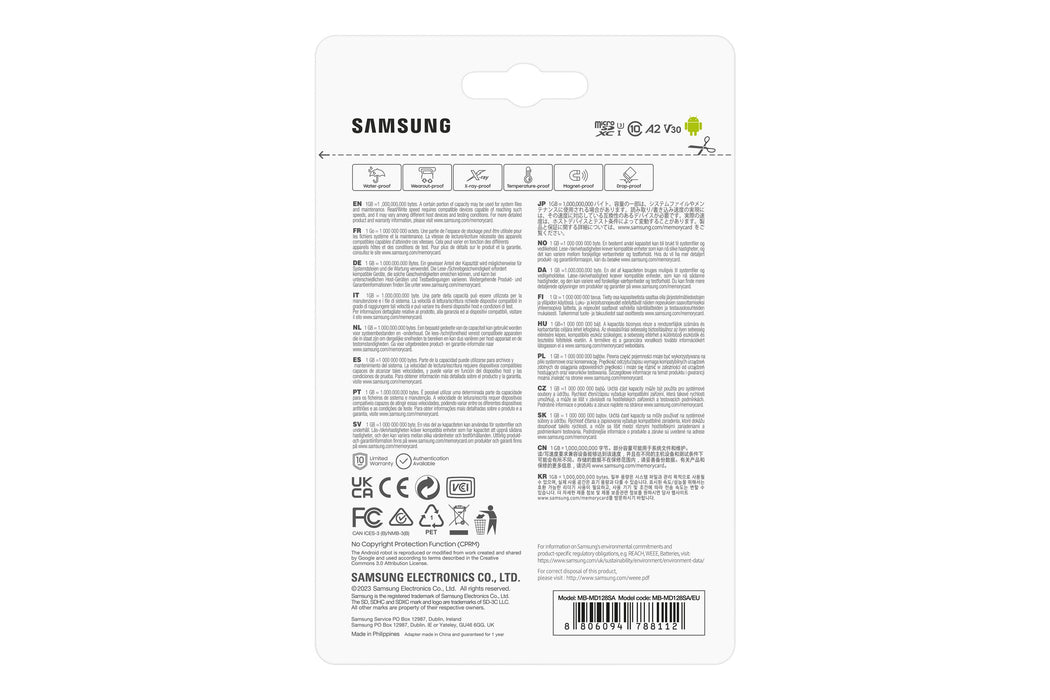 EAN 8806094788112 - Samsung MB-MD128SA/EU memoria flash 128 GB MicroSDXC UHS-I Clase 10 imagen 9