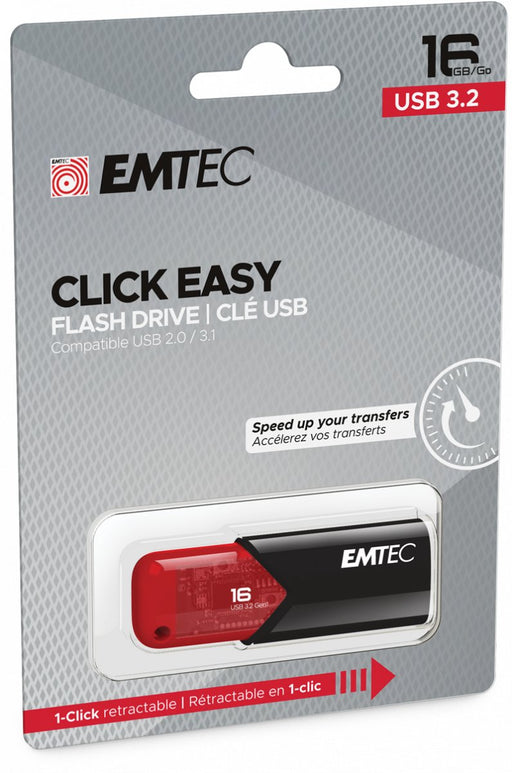 EAN 3126170173096 - Emtec Click Easy unidad flash USB 16 GB USB tipo A 3.2 Gen 2 (3.1 Gen 2) Negro, Rojo imagen 2
