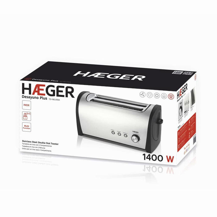 EAN 5608475012495 - Haeger Desayuno Plus 6 2 rebanada(s) 1400 W Negro, Acero inoxidable imagen 2