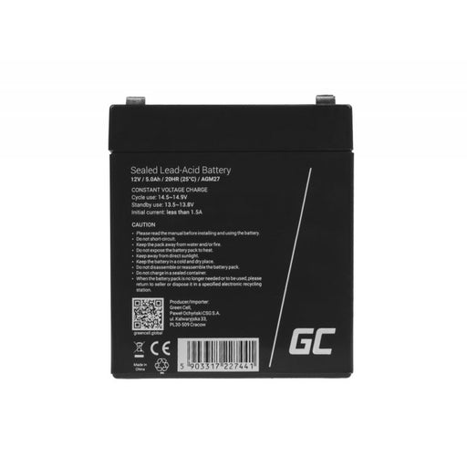 EAN 5903317227441 - Green Cell AGM27 batería para sistema ups Sealed Lead Acid (VRLA) 12 V 5 Ah imagen 2