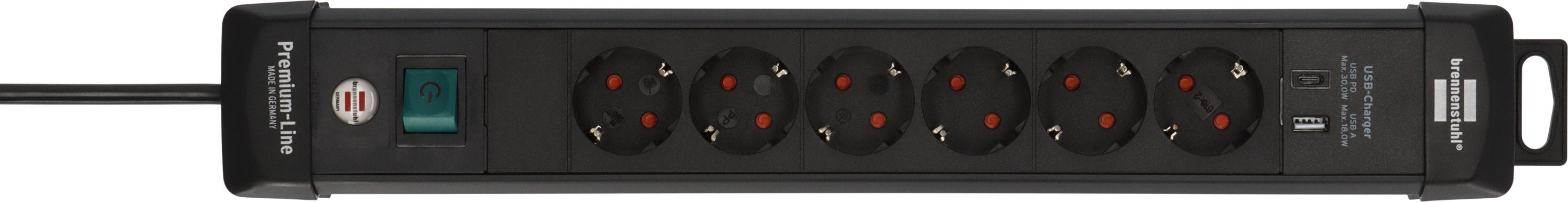 EAN 4007123694556 - Brennenstuhl 1951160608 base múltiple 3 m 6 salidas AC Interior Negro imagen 2