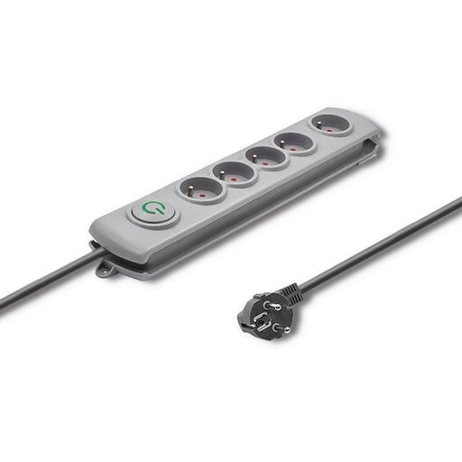 EAN 5901878502724 - Qoltec 50272 limitador de tensión Gris 5 salidas AC 230 V 3 m imagen 1