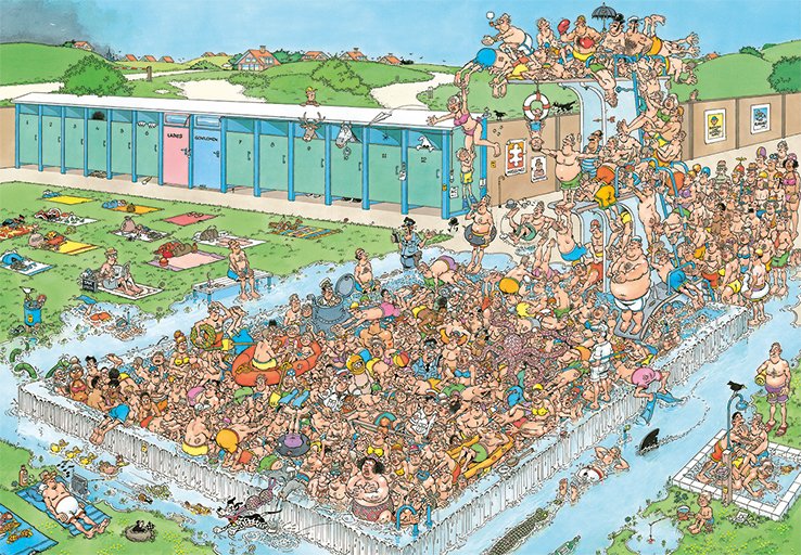 EAN 8710126200407 - Jan van Haasteren Pool Pile-Up 2000 pcs Puzzle rompecabezas 2000 pieza(s) Cómics imagen 2