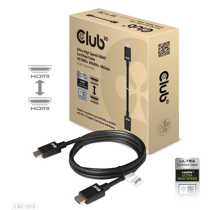 EAN 8719214471750 - CLUB3D CAC-1370 cable HDMI 1,5 m HDMI tipo A (Estándar) Negro imagen 1