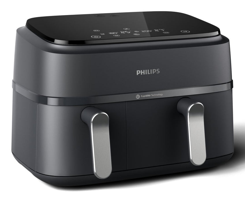 EAN 8720389033001 - Philips 3000 series NA351/00 freidora Doble 9 L Independiente 2750 W Freidora de aire caliente Negro, Pla imagen 1