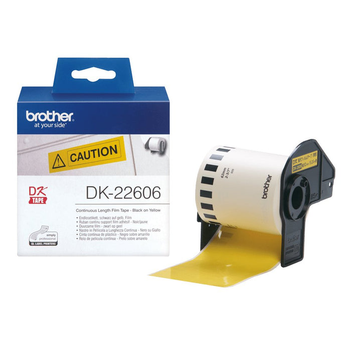 EAN 4977766628228 - Brother DK-22606 cinta para impresora de etiquetas Negro sobre amarillo imagen 1