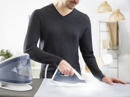 EAN 3121040090091 - Tefal Express Optimal SV4110 2200 W 1,2 L Ceramic Express Glide Azul, Blanco imagen 2