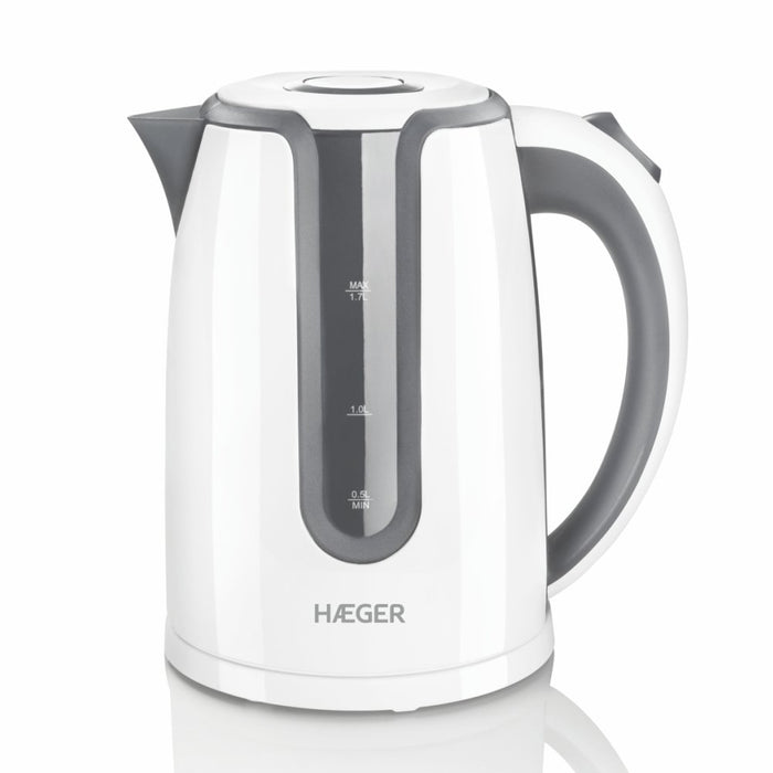 EAN 5608475013492 - Haeger EK-22G.019A tetera eléctrica 1,7 L 2200 W Gris, Blanco imagen 1