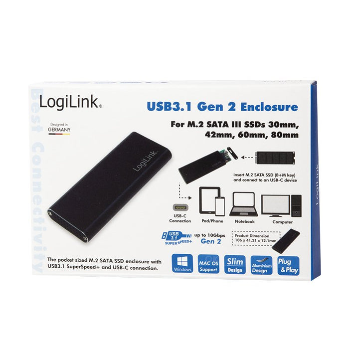EAN 4052792048711 - LogiLink UA0314 caja para disco duro externo Caja externa para unidad de estado sólido (SSD) Negro M.2 imagen 3