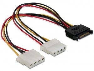 EAN 4043619651597 - DeLOCK SATA 15pin > 2x 4pin Molex female 20cm imagen 1