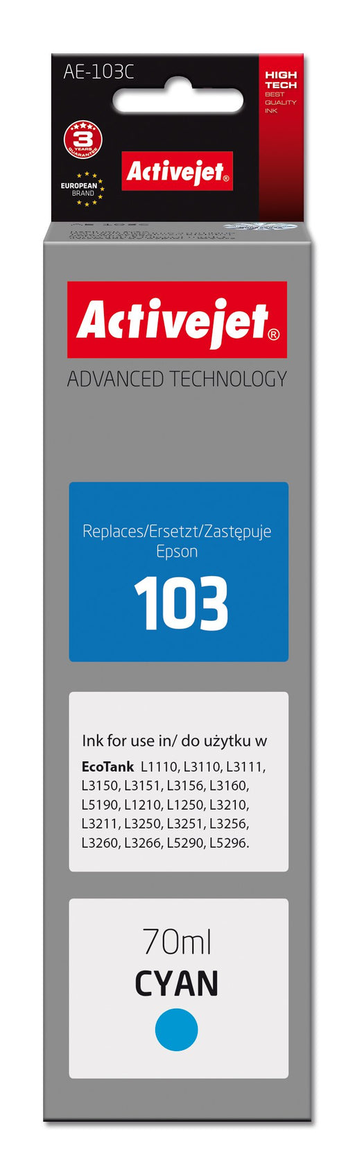 EAN 5901443120735 - Activejet AE-103C cartucho de tinta 1 pieza(s) Compatible Alto rendimiento (XL) imagen 1