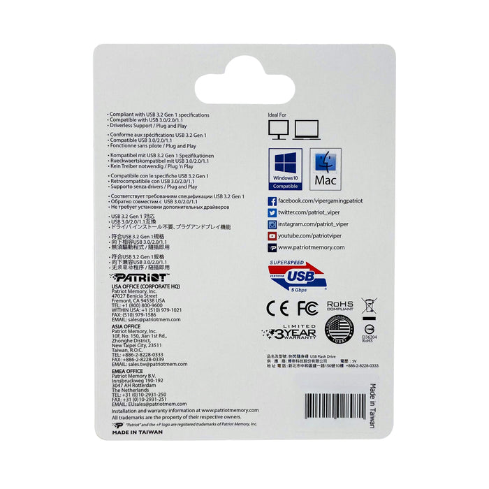 EAN 4711378427516 - Patriot Memory RAGE LITE unidad flash USB 512 GB USB tipo A 3.2 Gen 1 (3.1 Gen 1) Negro imagen 10