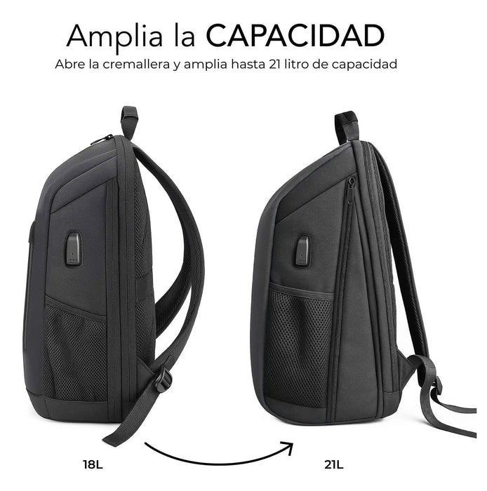 EAN 8436586743697 - SUBBLIM Nomad Xpand Air Padding mochila City backpack Negro Poliéster reciclado imagen 3