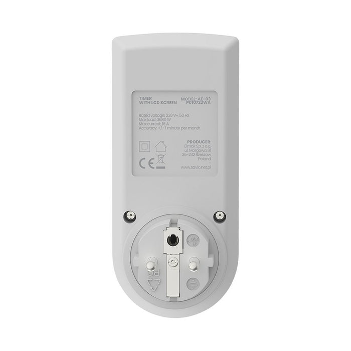 EAN 5901986048213 - Savio AE-03 contador eléctrico Blanco Programador eléctrico diario/semanal imagen 6