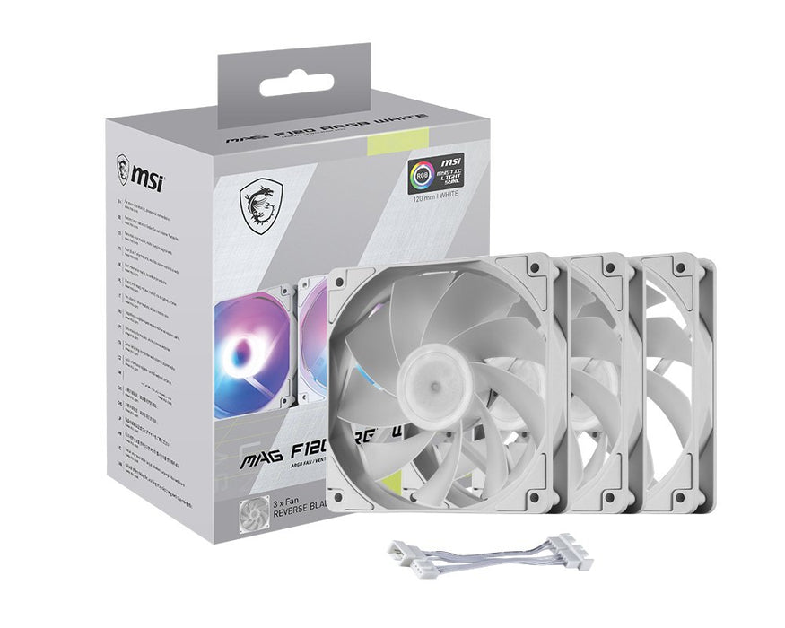 EAN 4711377250627 - MSI MAG F120 ARGB WHITE x3 Carcasa del ordenador Ventilador 12 cm Blanco 3 pieza(s) imagen 2