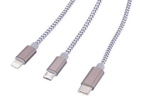 EAN 4024023037665 - TROIKA CBL30/GY cable USB 1 m USB C USB C/Micro USB-A/Lightning Gris imagen 2