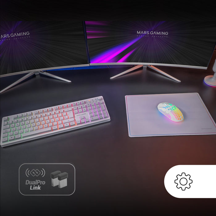 EAN 8435693111160 - Mars Gaming MCPWXWES teclado Ratón incluido Juego RF inalámbrica + USB QWERTY Español Blanco imagen 11