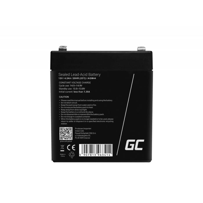 EAN 5907813963414 - Green Cell AGM44 batería para sistema ups Sealed Lead Acid (VRLA) 12 V 4,5 Ah imagen 4
