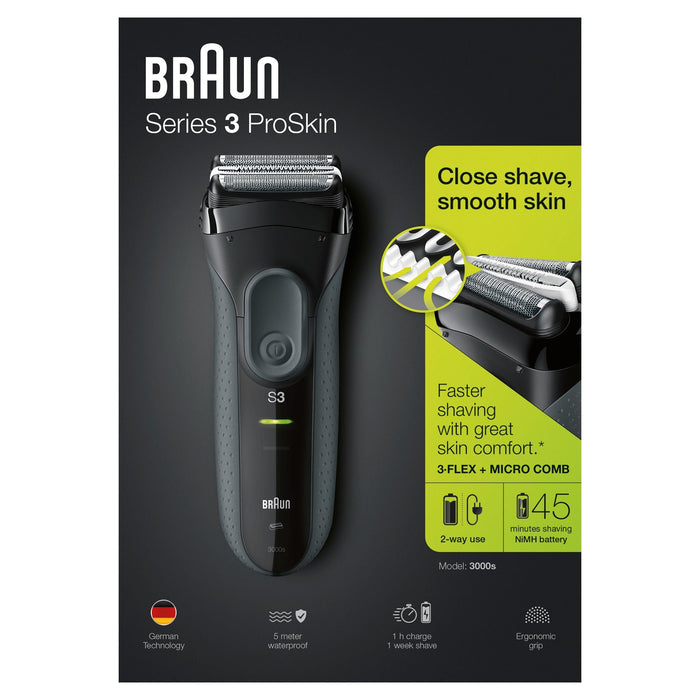 EAN 8006540835395 - Braun Series 3 ProSkin 3000s Máquina de afeitar de láminas Negro imagen 6