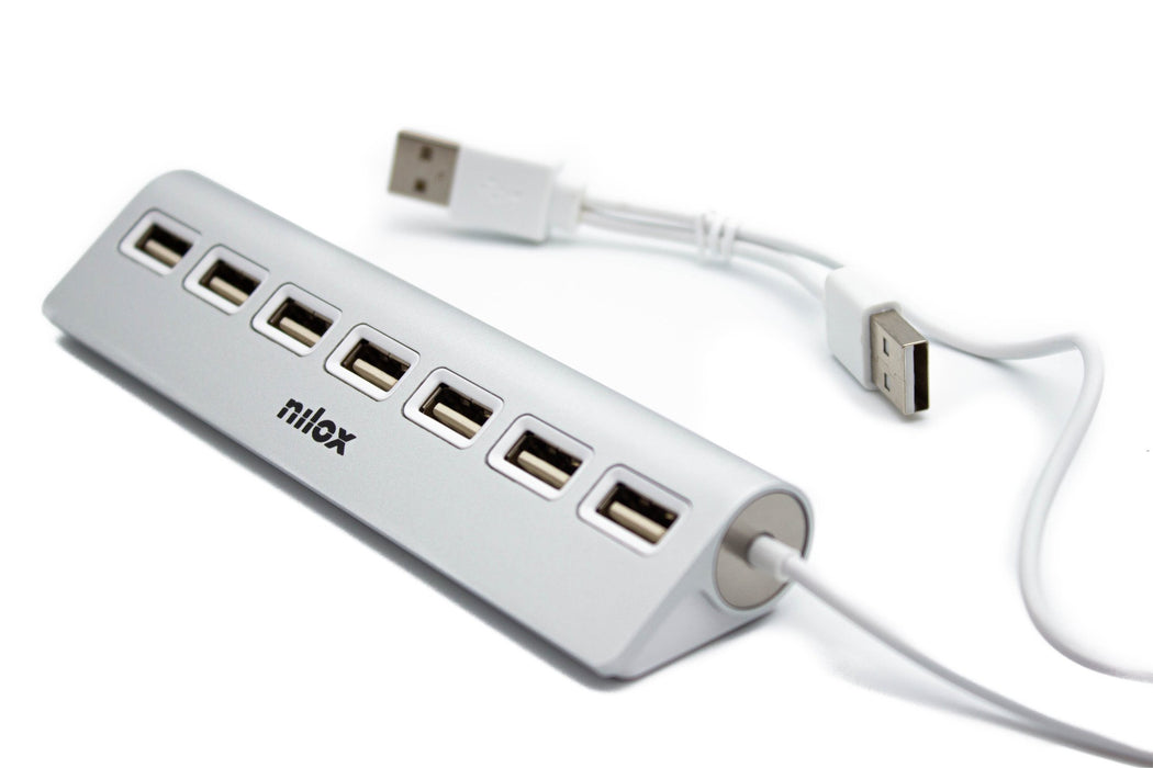 EAN 8436556148460 - Nilox NXHU7ALU2 hub de interfaz 480 Mbit/s Gris imagen 6